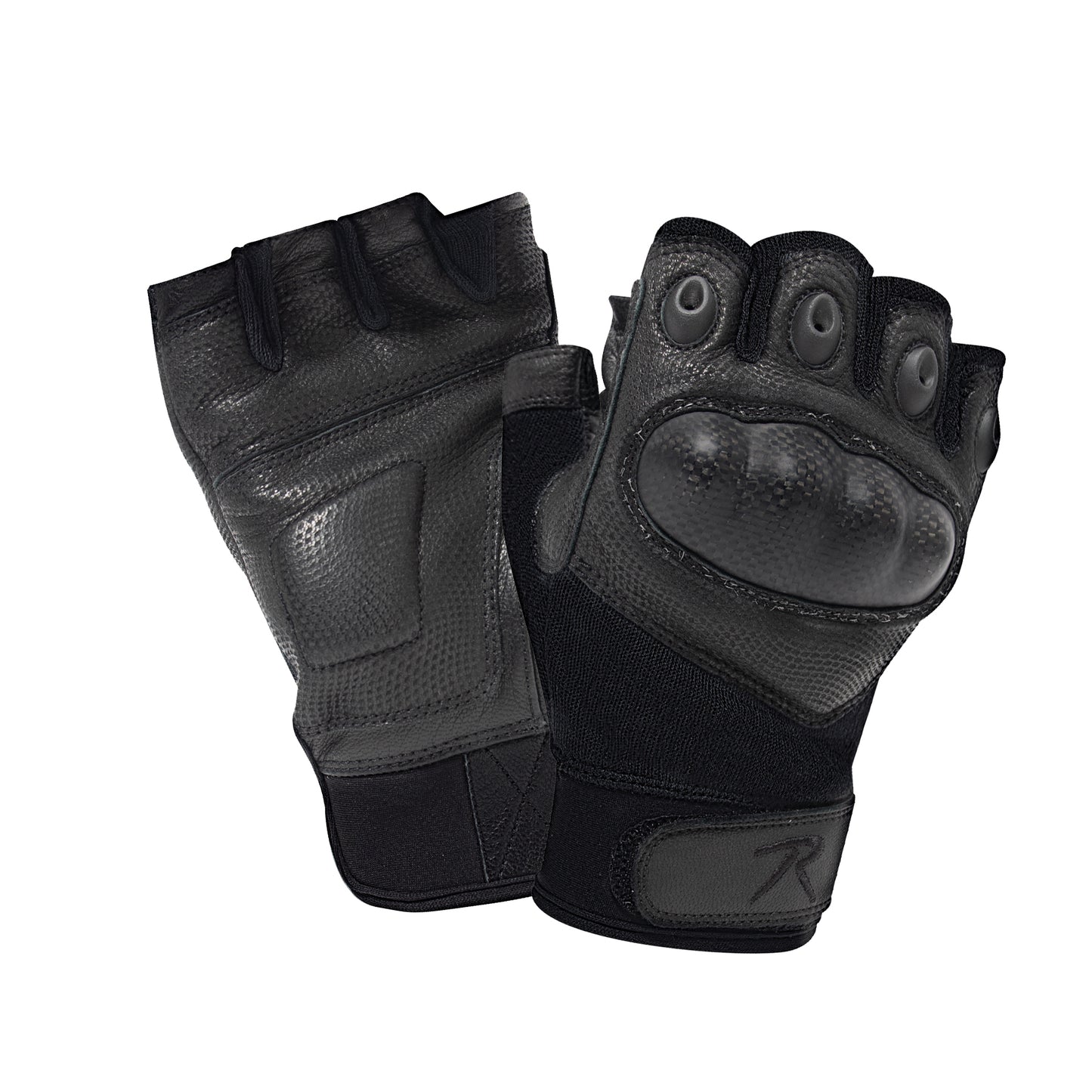 Rothco Carbon Fiber Hard Knuckle Fingerless Gloves
