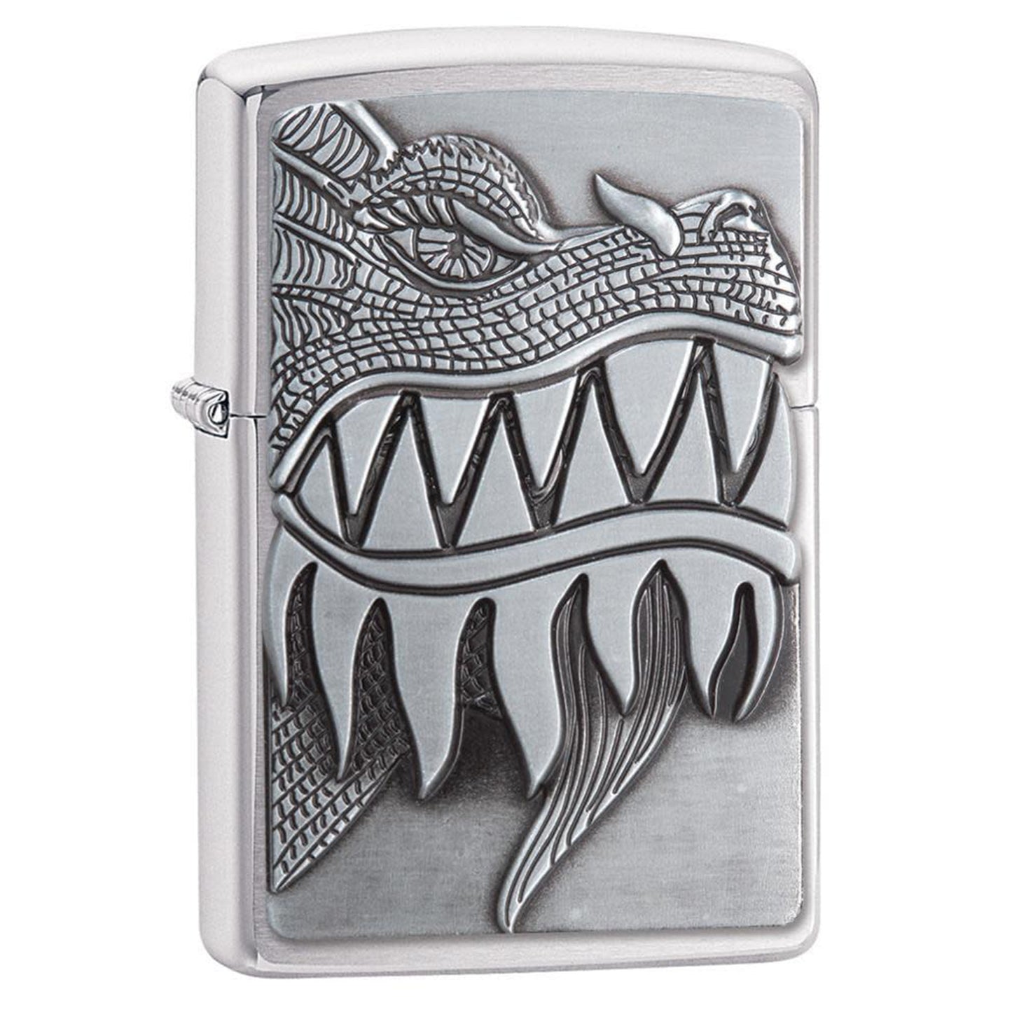 Zippo 拉絲鍍鉻噴火龍防風打火機 #16