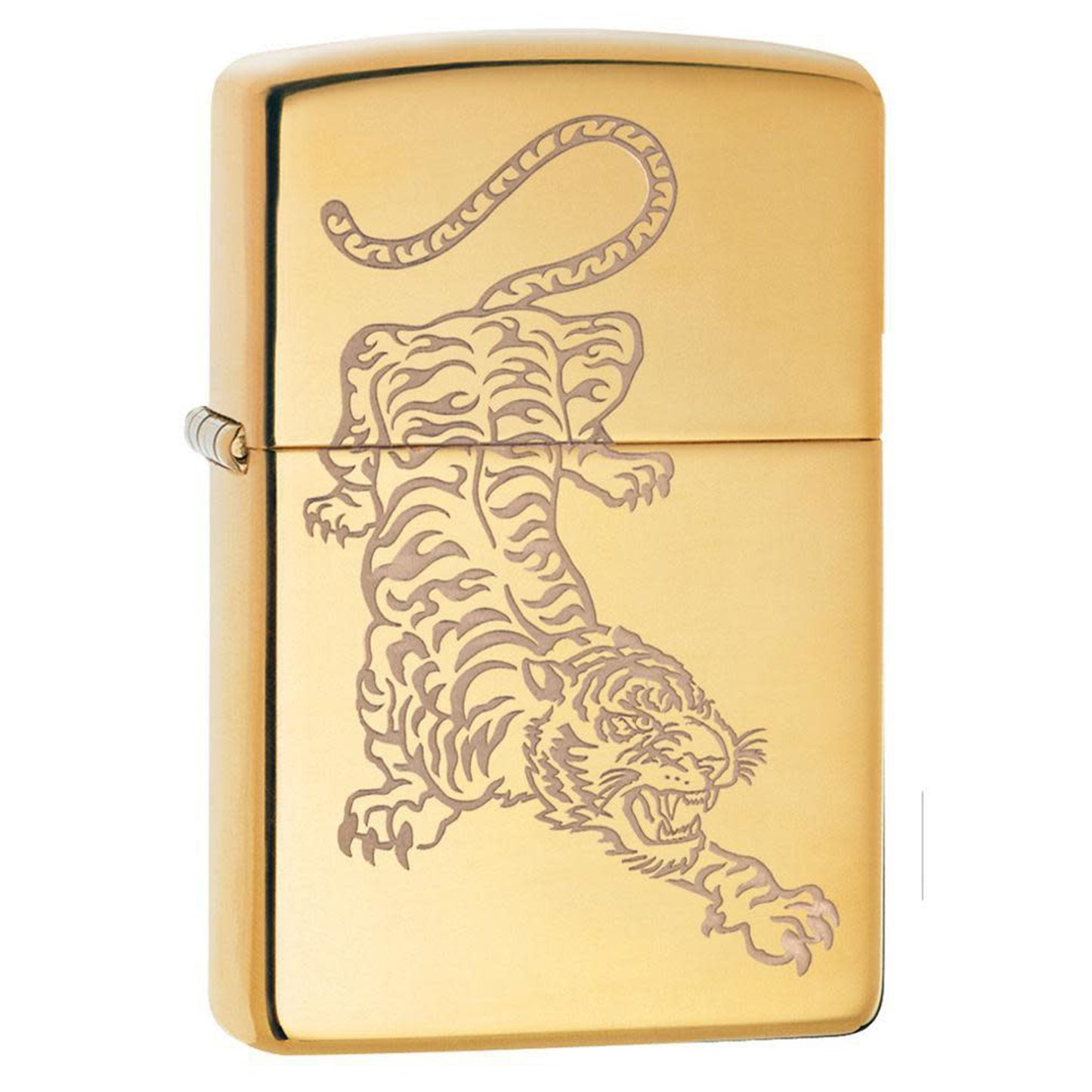 Zippo 高亮黃銅虎紋打火機 #46