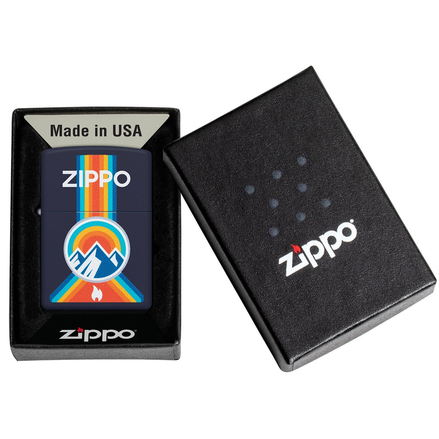 Zippo 防風打火機:海軍藍啞光登山主題 #81