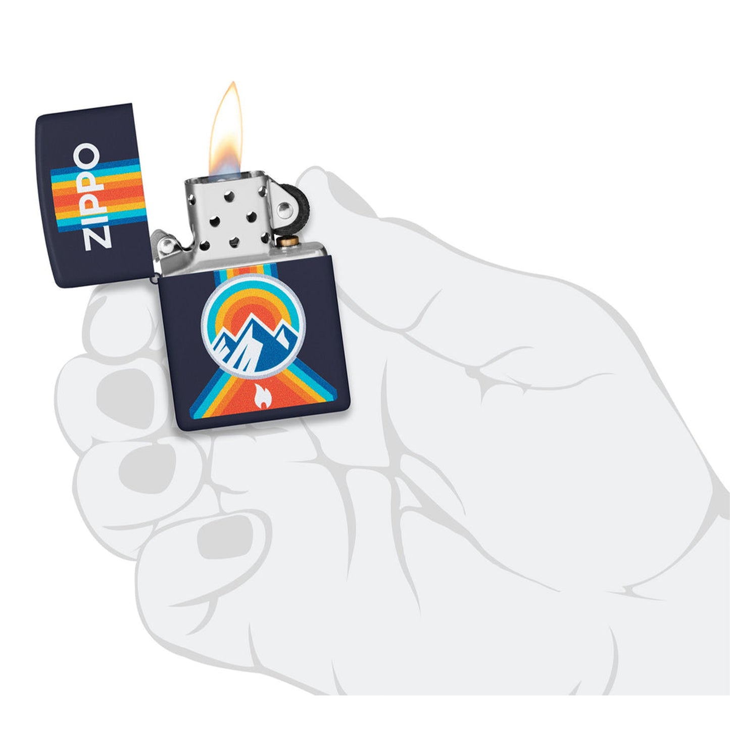 Zippo 防風打火機:海軍藍啞光登山主題 #81