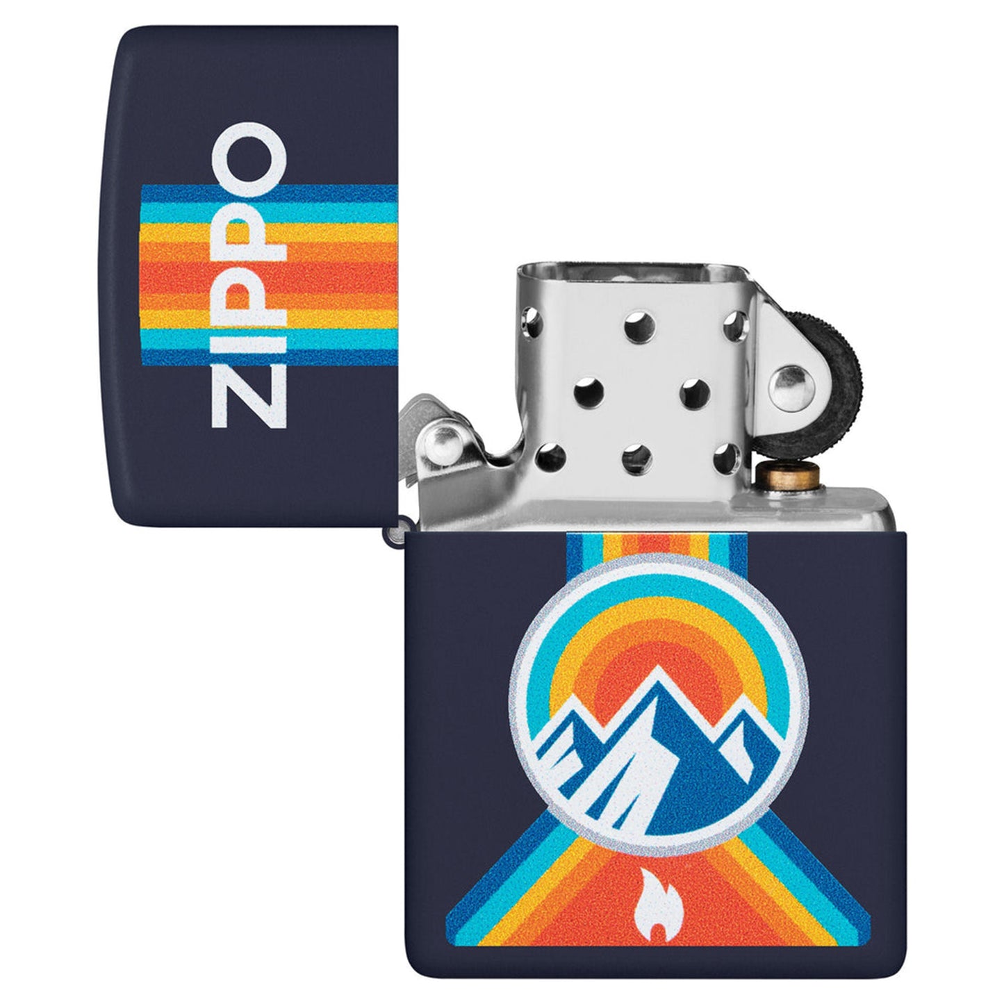 Zippo 防風打火機:海軍藍啞光登山主題 #81