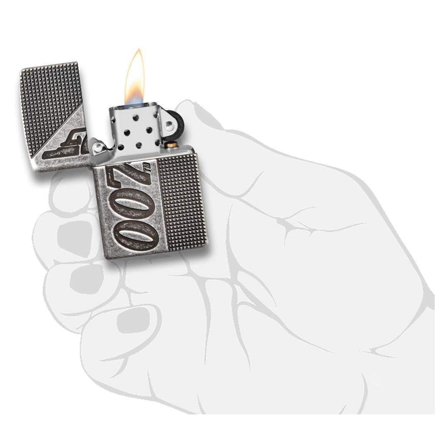 Zippo Armor® 銀古董風格007™ 打火機 #28