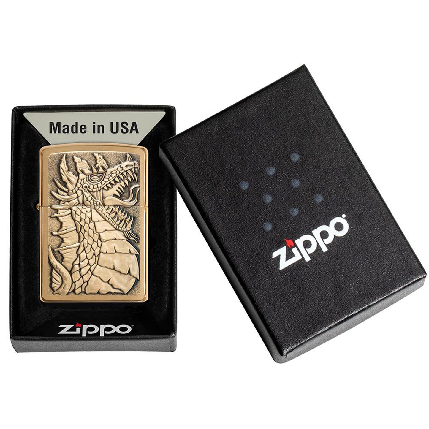 Zippo 防風打火機:龍紋徽章設計 #67
