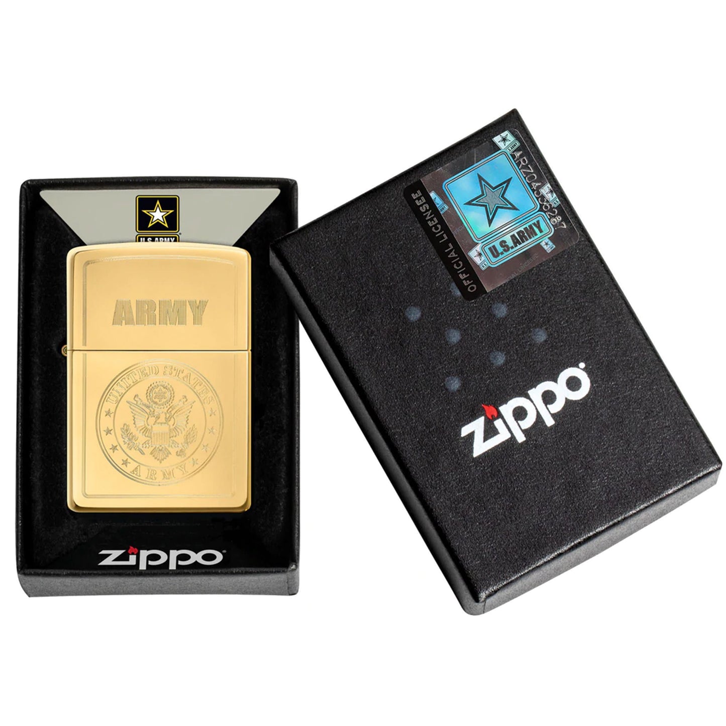Zippo Army 徽章黃銅打火機 #45