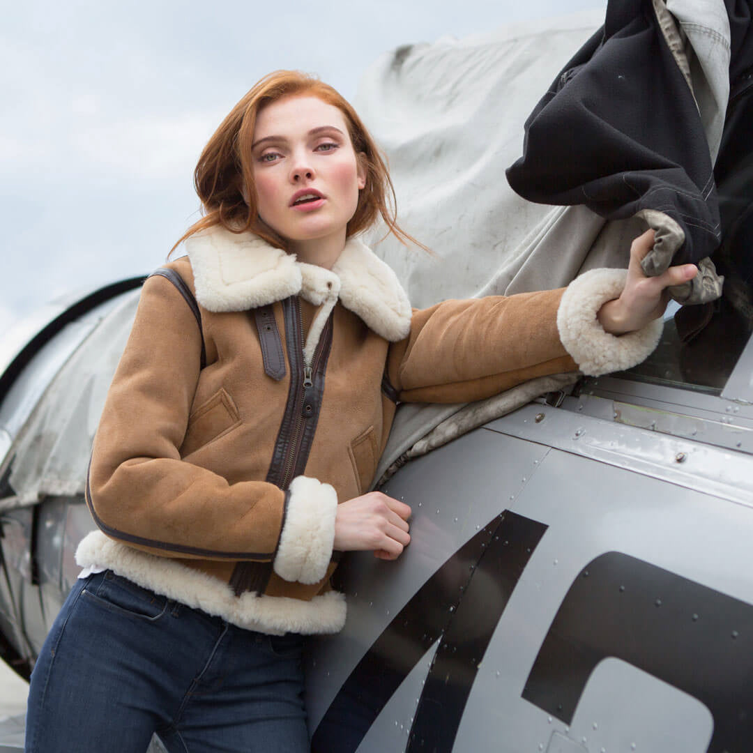 Cockpit Women's Hooded B-3 Bomber Jacket