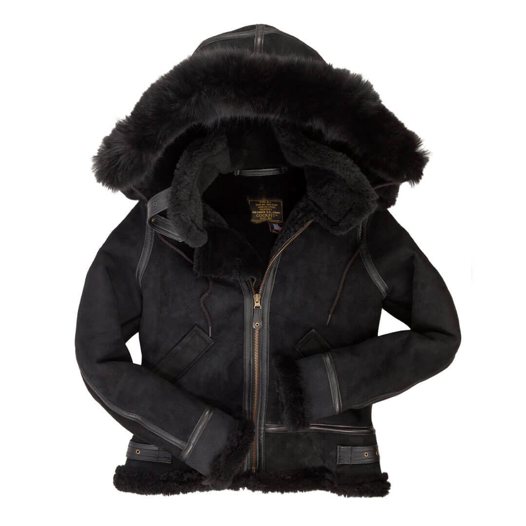 Cockpit Women's Hooded B-3 Bomber Jacket