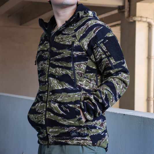 Helikon Patriot Mk2 Tiger Stripe fleece jacket front view