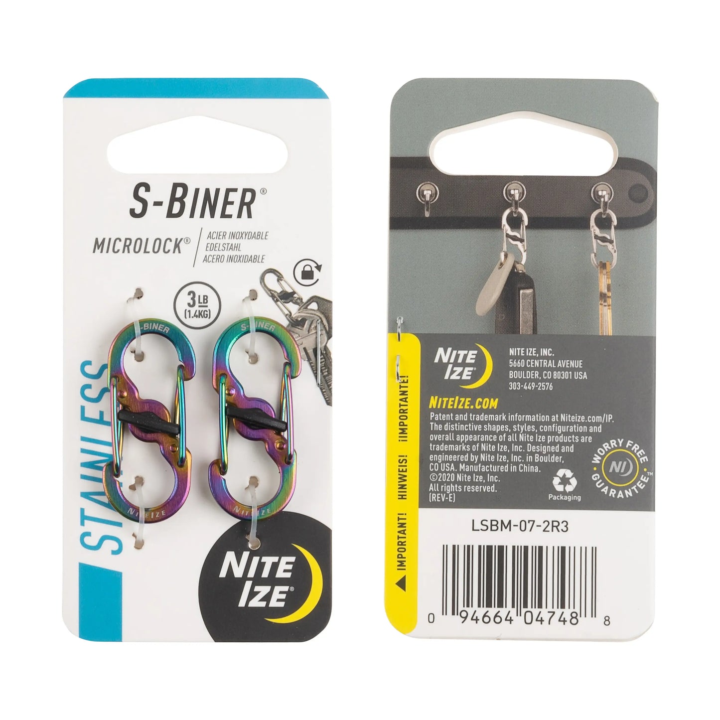 Nite Ize S-Biner MicroLock Stainless Steel - Compact & Ultra-Secure