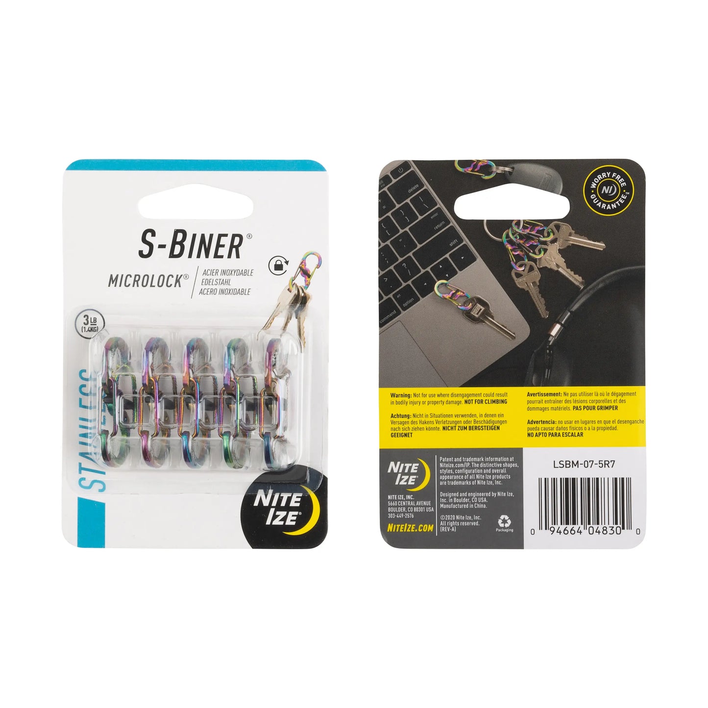Nite Ize S-Biner MicroLock Stainless Steel - Compact & Ultra-Secure