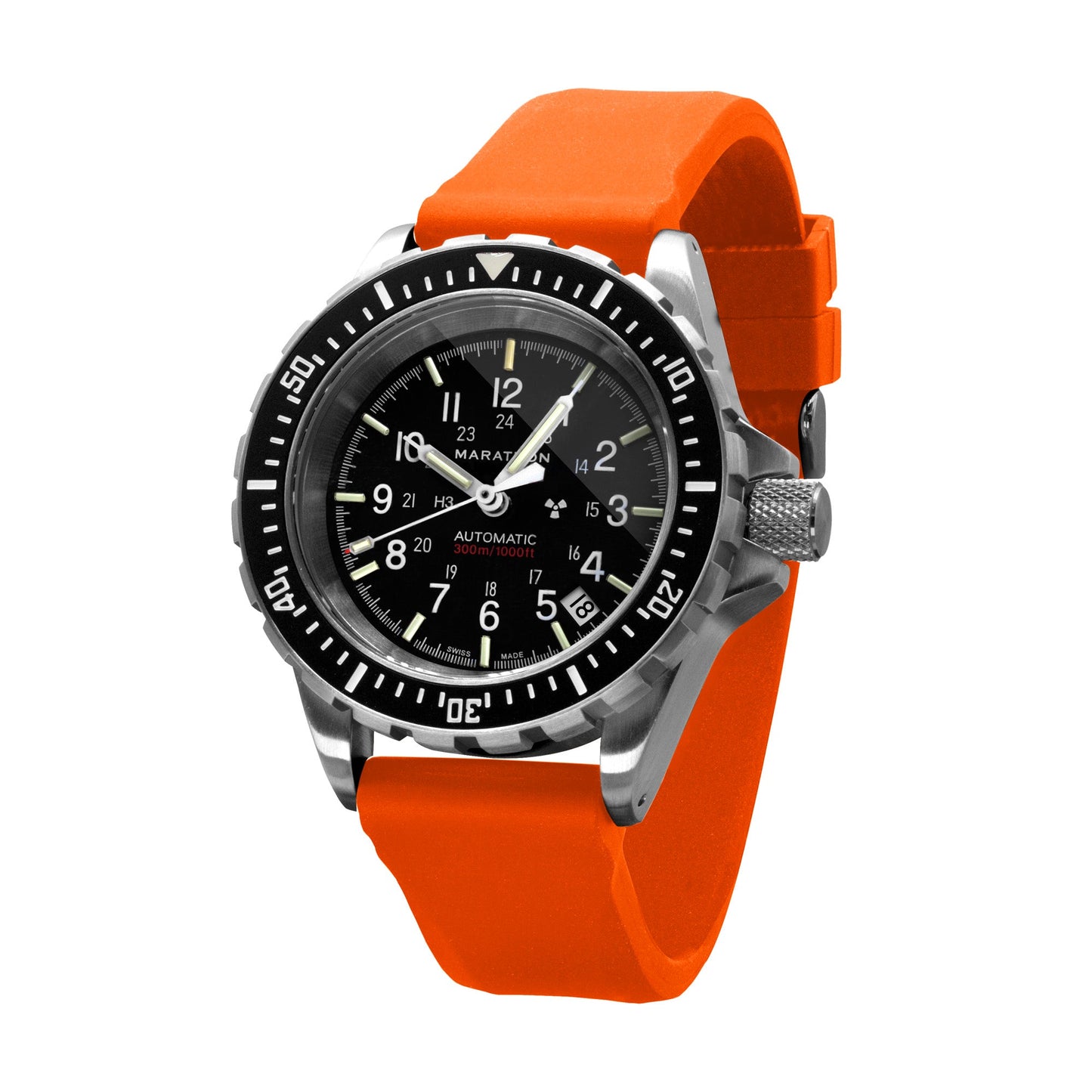MARATHON 20mm Two-Piece Rubber Dive Watch Strap - Stainless Steel Hardware
