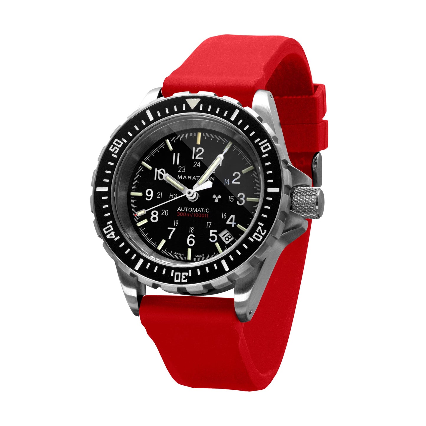 MARATHON 20mm Two-Piece Rubber Dive Watch Strap - Stainless Steel Hardware
