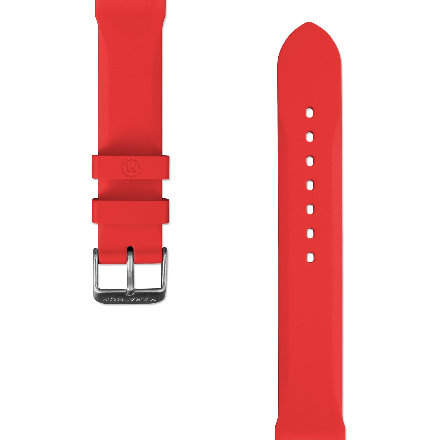 MARATHON 20mm Two-Piece Rubber Dive Watch Strap - Stainless Steel Hardware