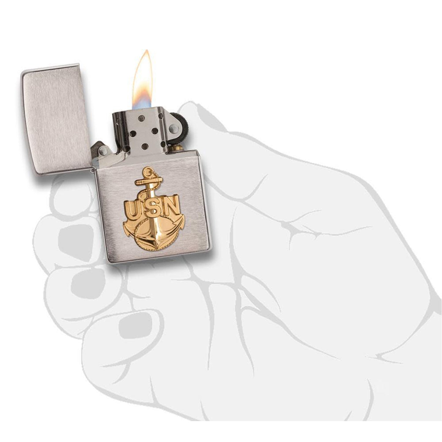Zippo USN 鍍鉻防風打火機 #6