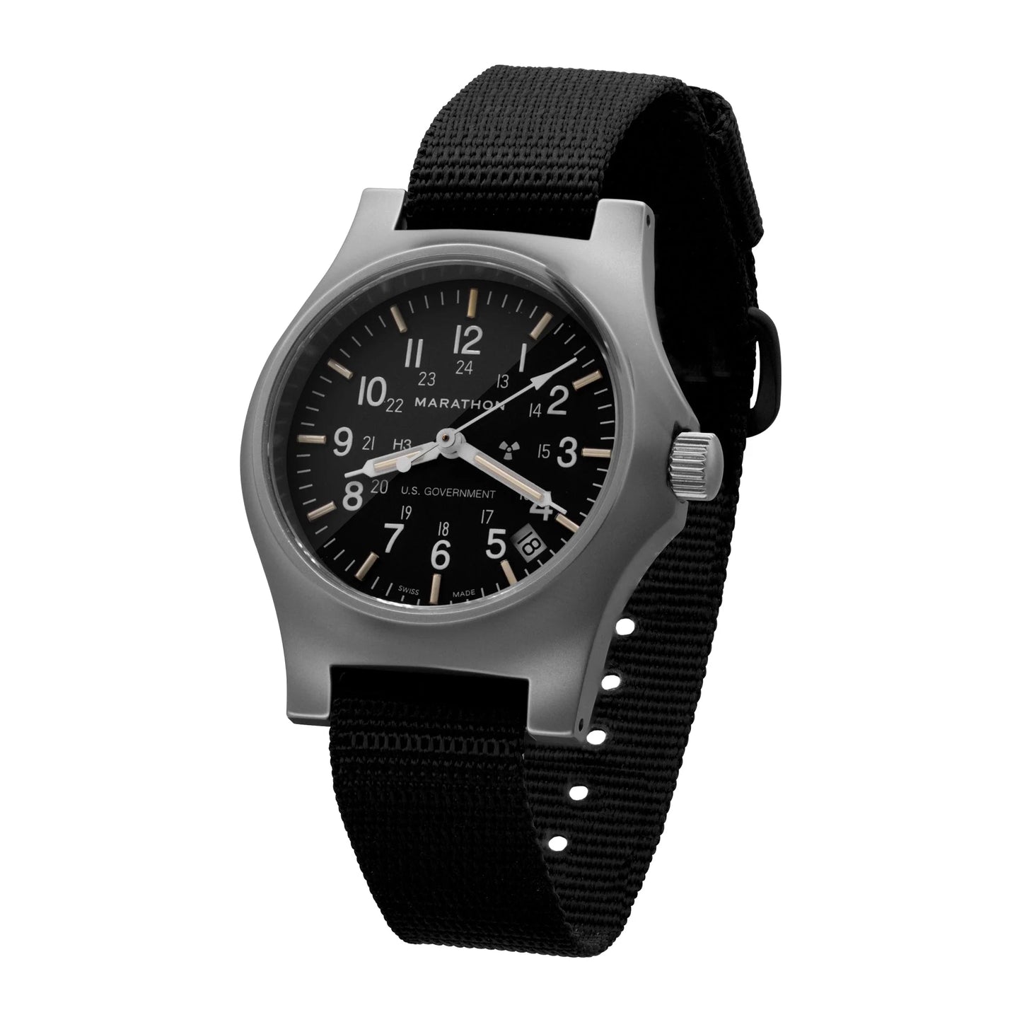 Marathon 36mm SSGPQ-D - Type II Officer's Field Watch Quartz on Ballistic Nylon Strap