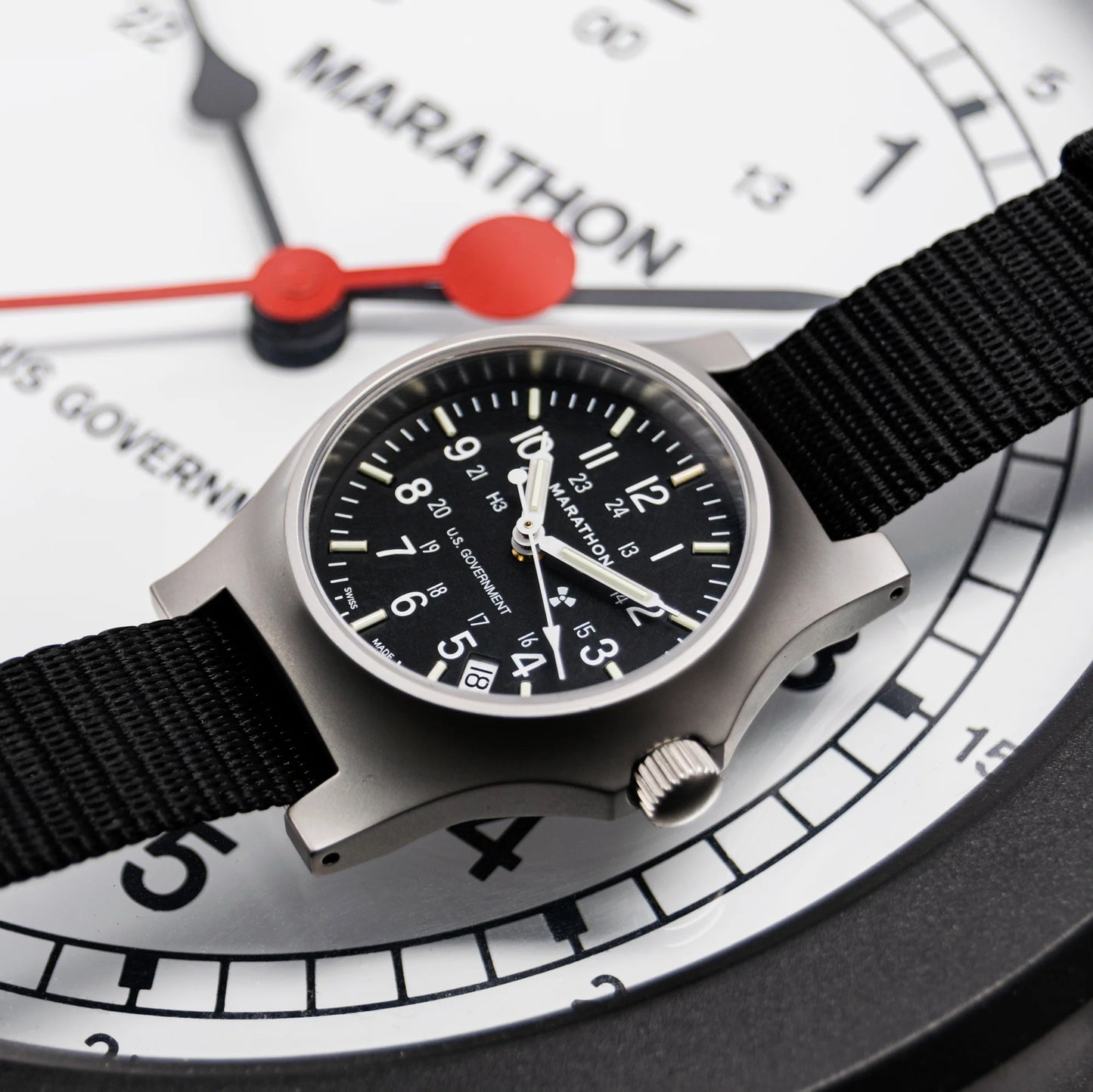 Marathon 36mm SSGPQ-D - Type II Officer's Field Watch Quartz on Ballistic Nylon Strap