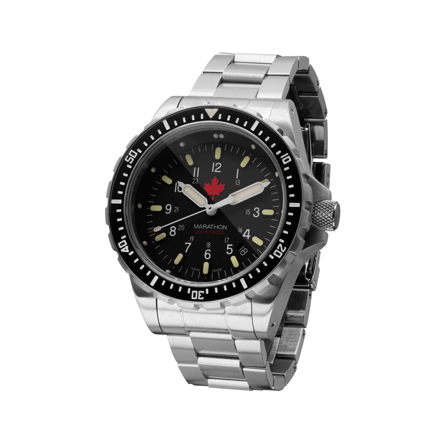 Marathon 46mm JSAR® Red Maple, Type II - Diver's Quartz with Maple Stainless Steel Bracelet