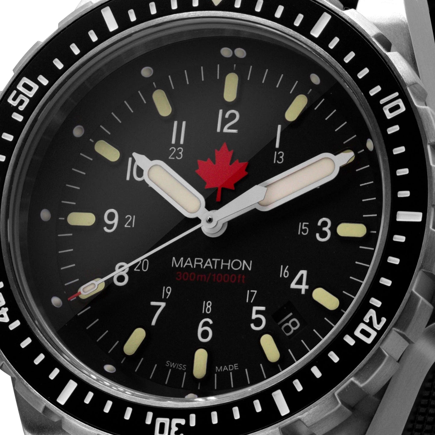 Marathon 46mm JSAR® Red Maple, Type II - Diver's Quartz with Maple Stainless Steel Bracelet
