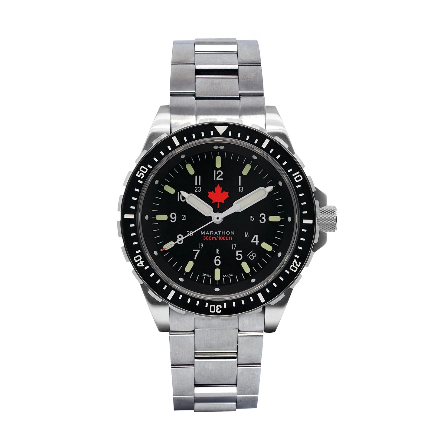 Marathon 46mm JSAR® Red Maple, Type II - Diver's Quartz with Maple Stainless Steel Bracelet