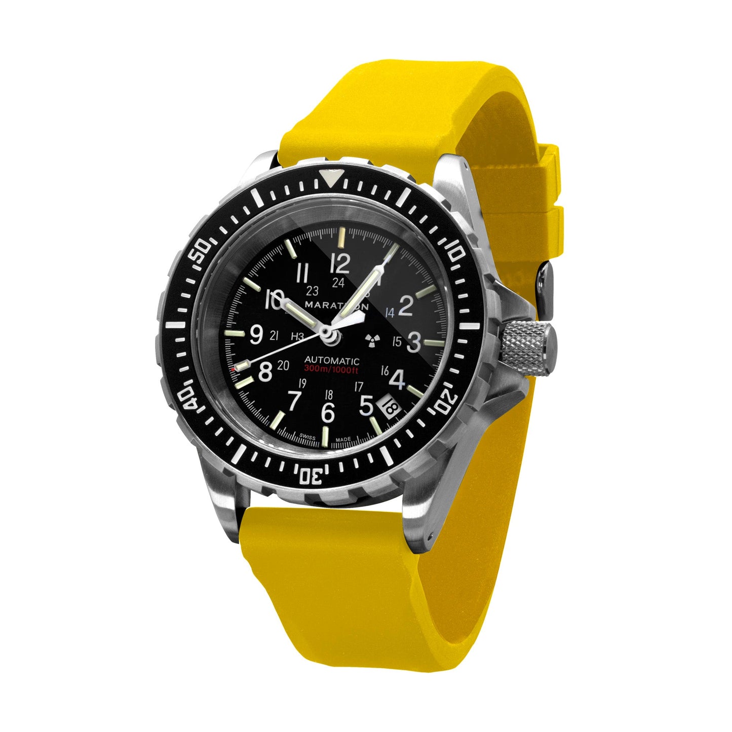 MARATHON 20mm Two-Piece Rubber Dive Watch Strap - Stainless Steel Hardware