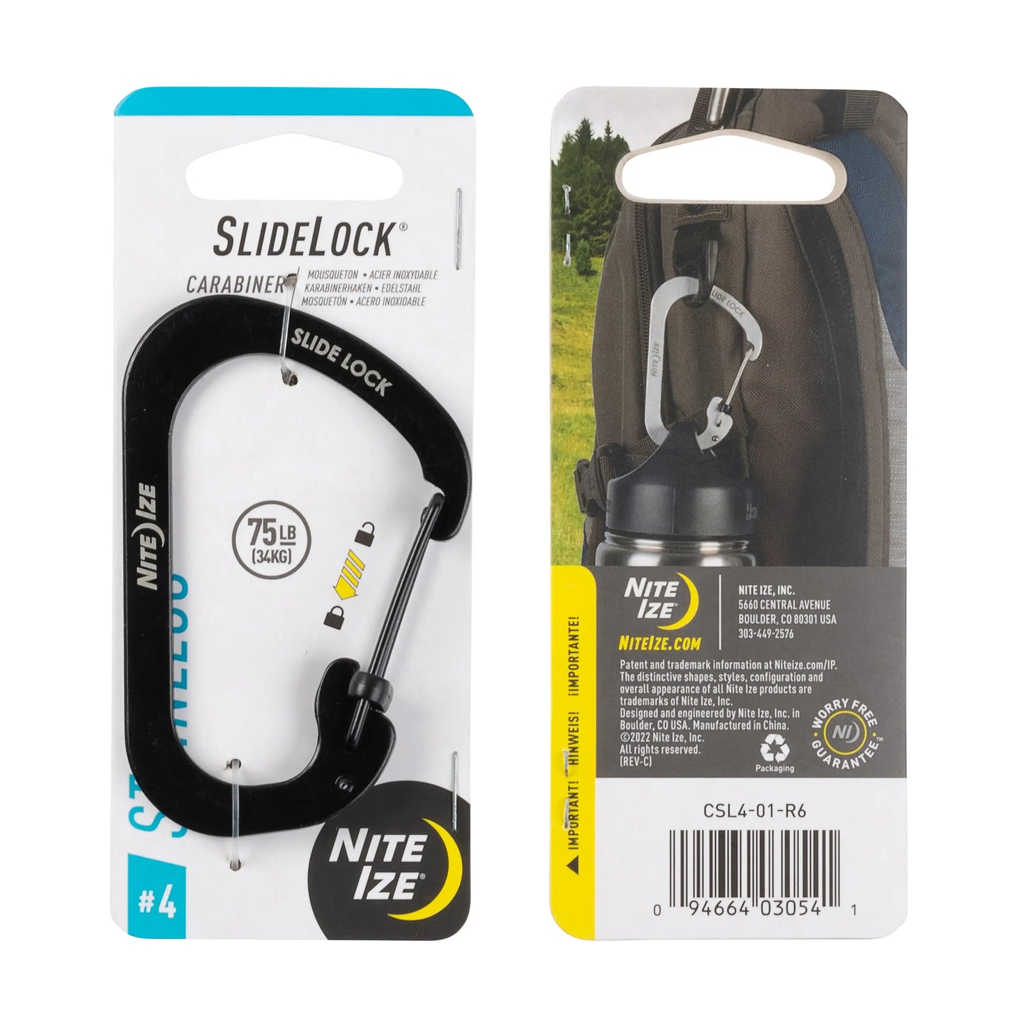 Nite Ize SlideLock® 不銹鋼登山扣 - 滑動鎖定