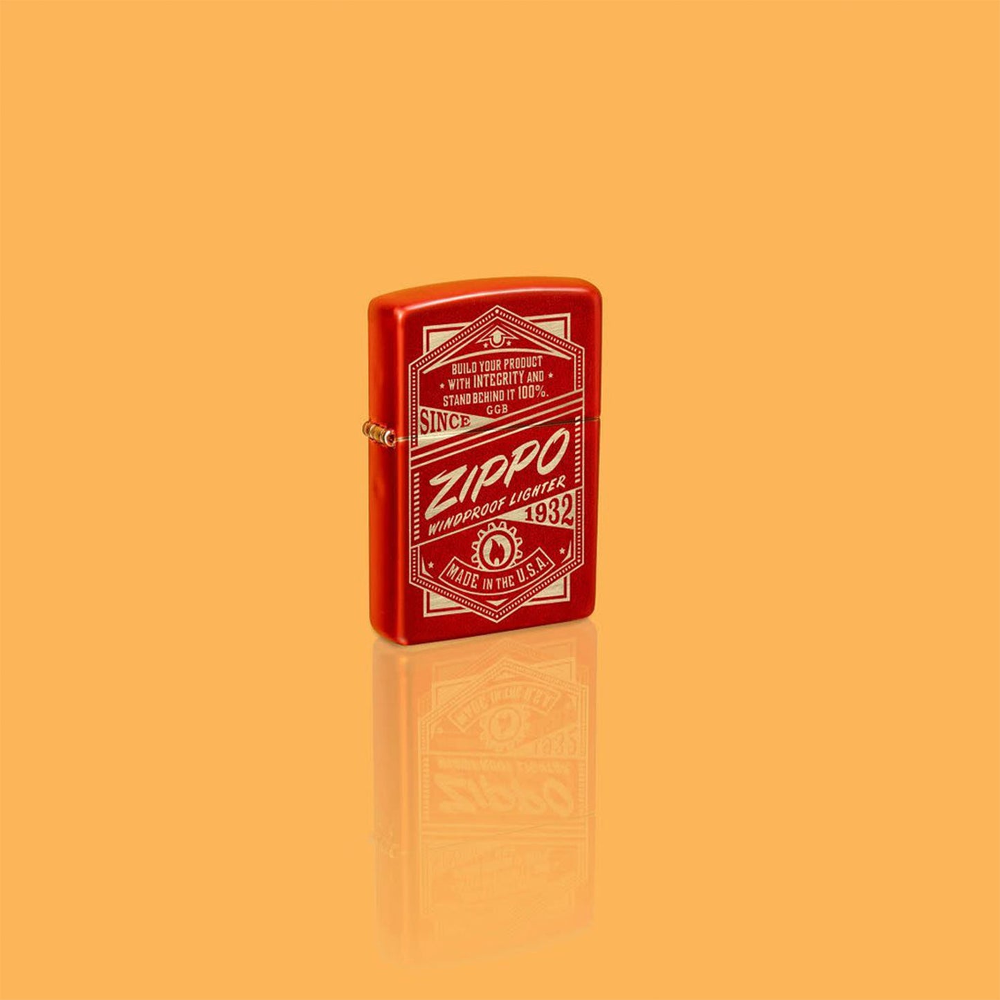 Zippo 金屬紅色雕刻打火機 #90