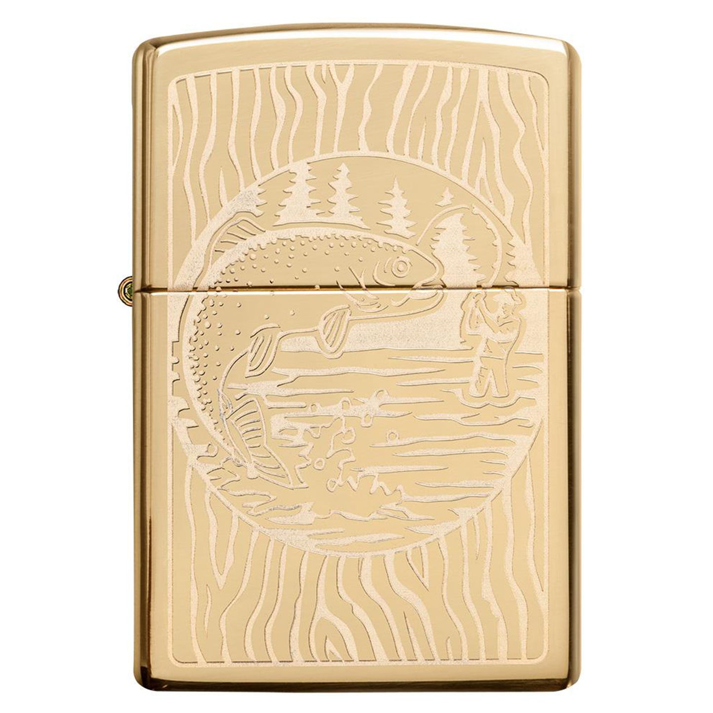 Zippo 高亮銅質打火機 - 釣魚設計 #64