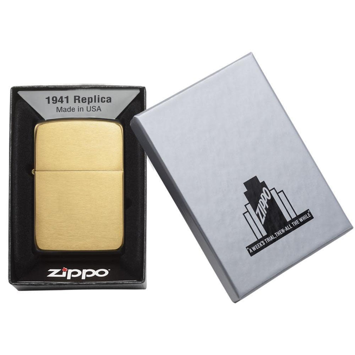 Zippo 刷砂黃銅1941仿古打火機 #86