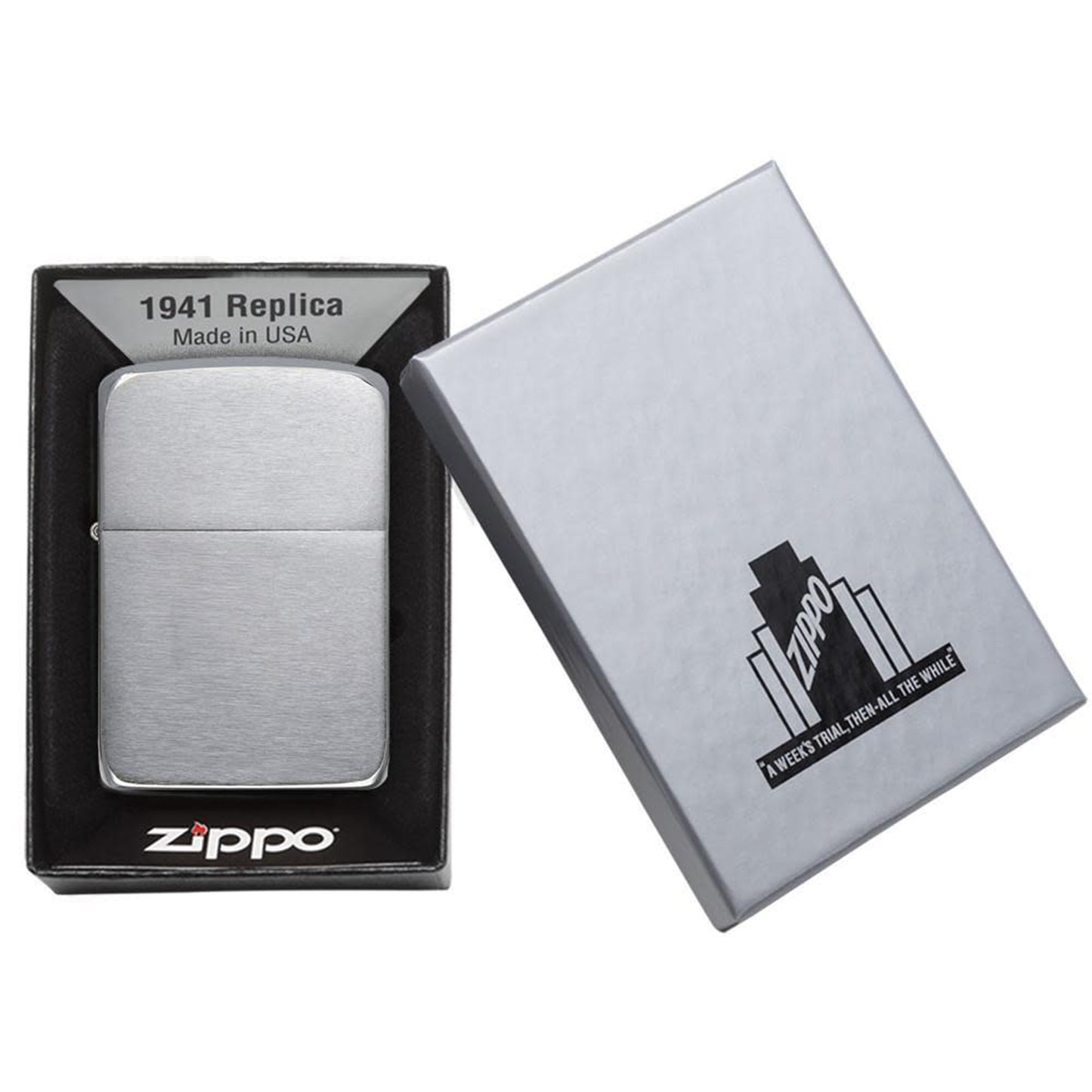 Zippo 刷砂鉻1941仿古打火機 #85