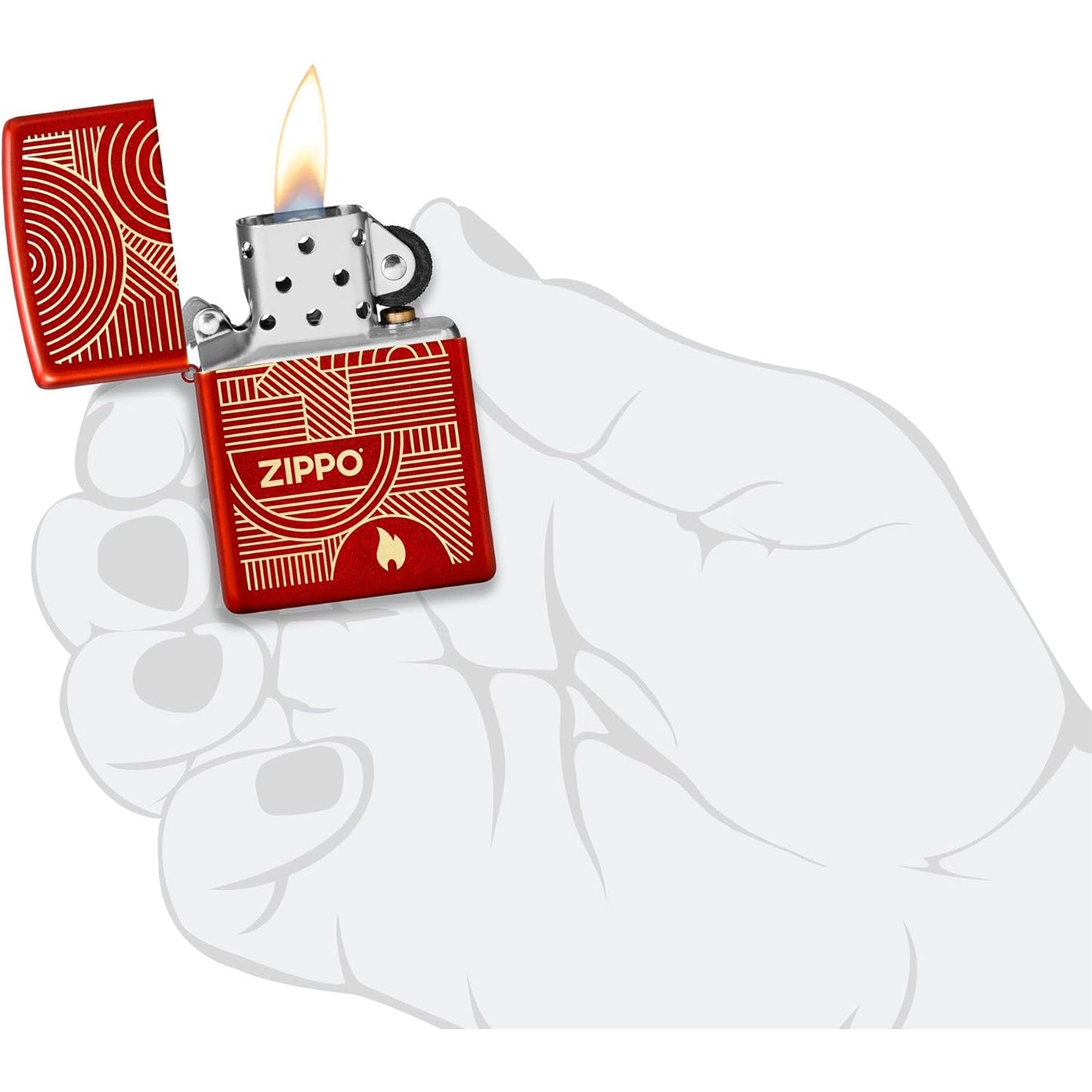 Zippo Metallic Red 雷射雕刻設計 #73