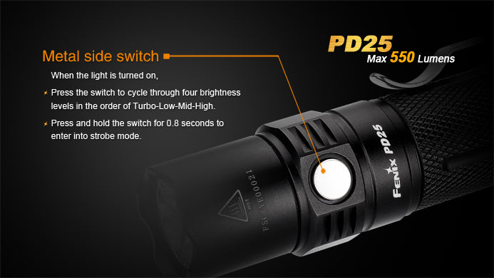 Fenix PD25 Mini Rechareable Flashlight