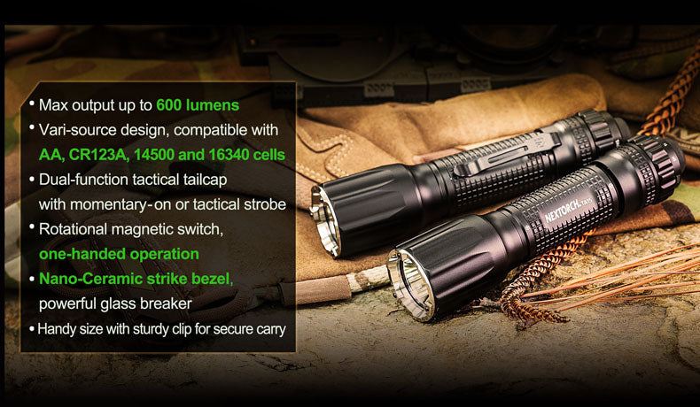 NEXTORCH TA15 Multi-Battery Tactical Flashlight