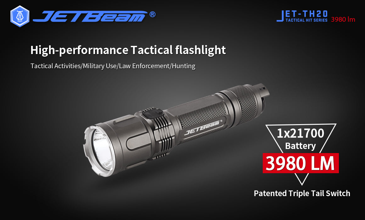 JetBeam TH20 Guardian 3980 Lumens Tactical Flashlight