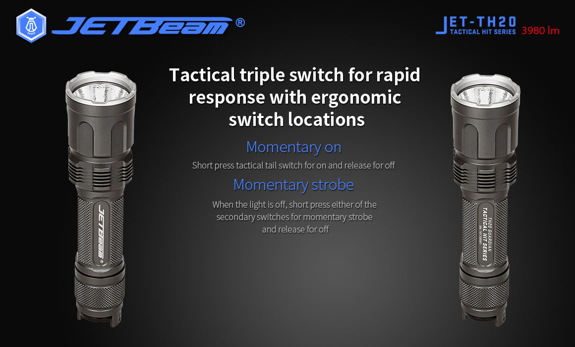 JetBeam TH20 Guardian 3980 Lumens Tactical Flashlight