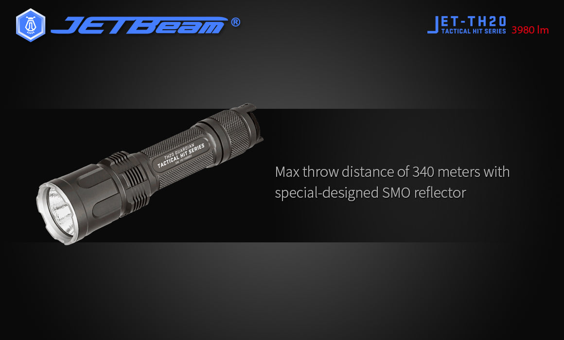 JetBeam TH20 Guardian 3980 Lumens Tactical Flashlight