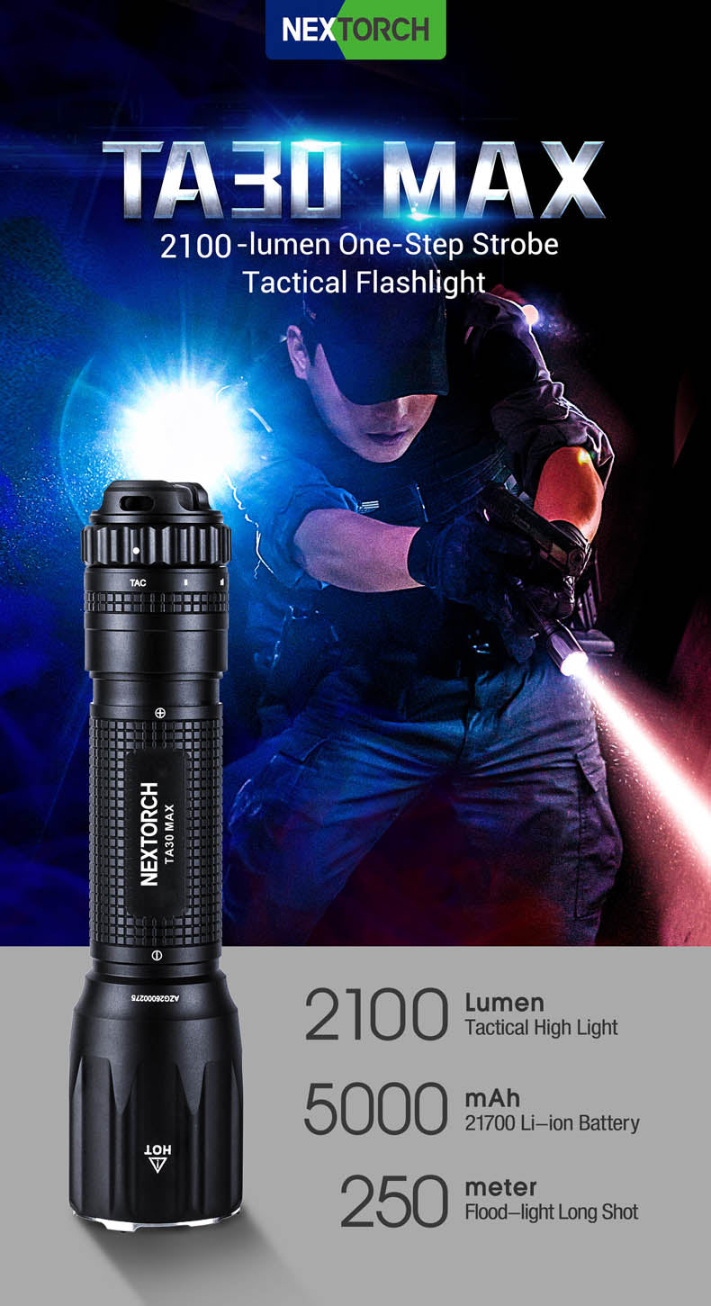 NEXTORCH TA30 MAX 2100 lm Tactical Flashlight