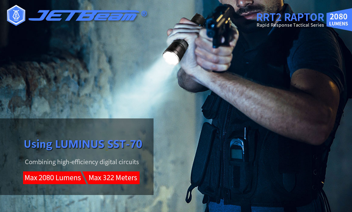 JETBEAM RRT2 RAPTOR 2080Lm Rechargeable Flashlight