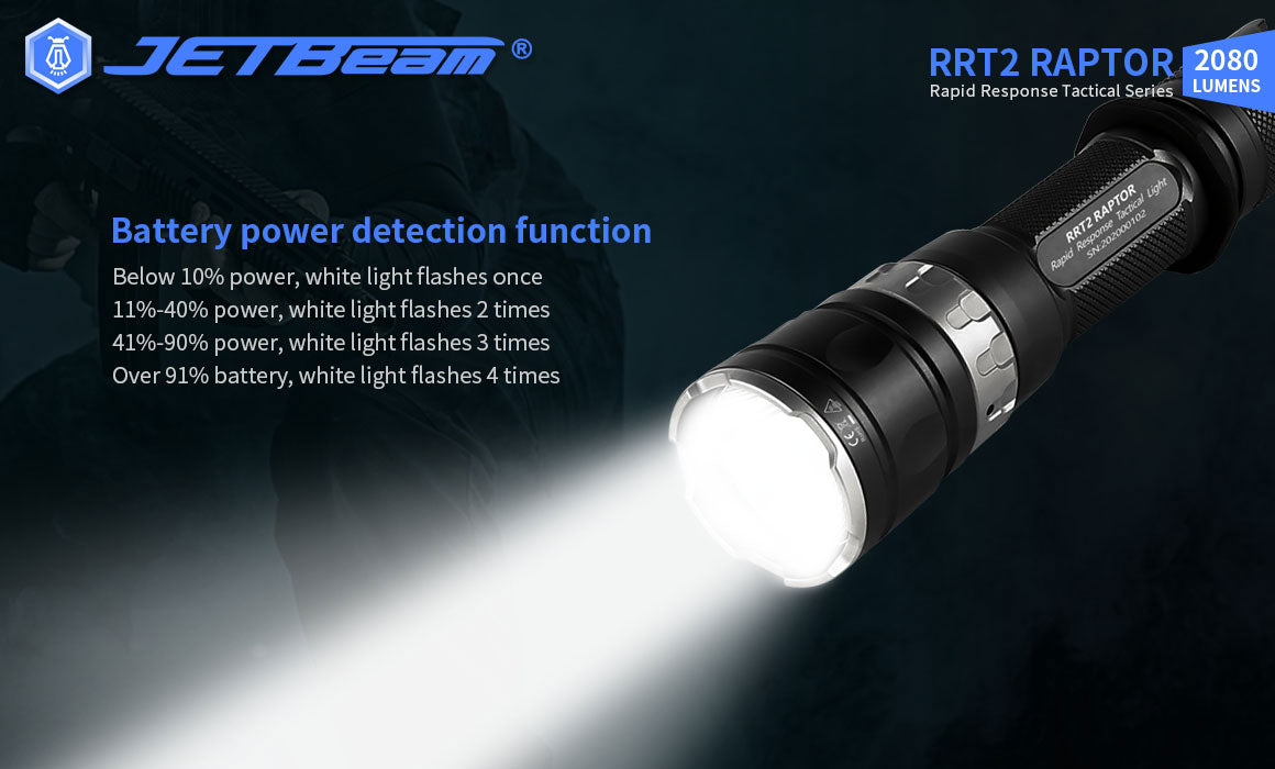JETBEAM RRT2 RAPTOR 2080Lm Rechargeable Flashlight
