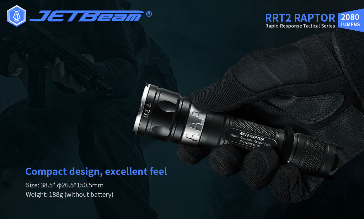 JETBEAM RRT2 RAPTOR 2080Lm Rechargeable Flashlight