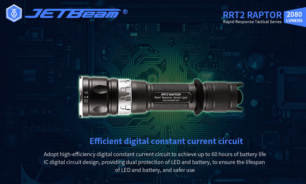 JETBEAM RRT2 RAPTOR 2080Lm Rechargeable Flashlight