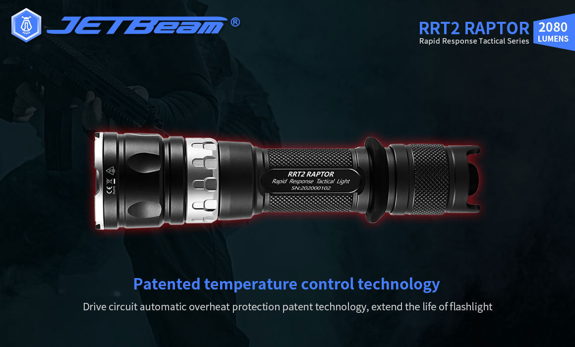 JETBEAM RRT2 RAPTOR 2080Lm Rechargeable Flashlight