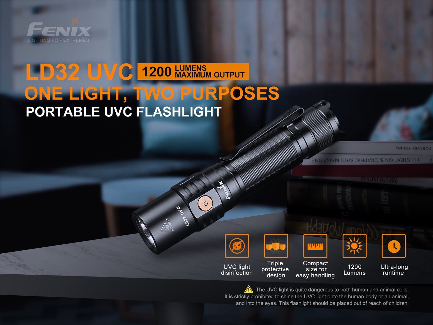 Fenix LD32 UVC Portable Outdoor Flashlight