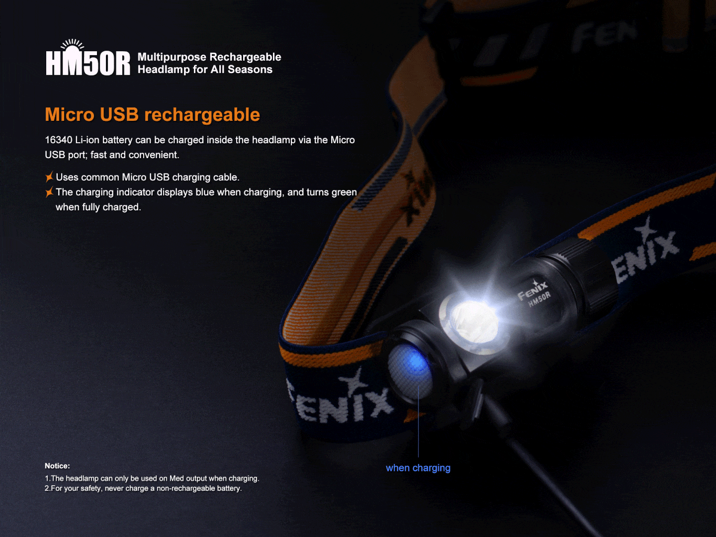 HM50R MULTI-FUNCTIONAL RECHARGEABLE HEADLAMP FOR ALL SEASONS