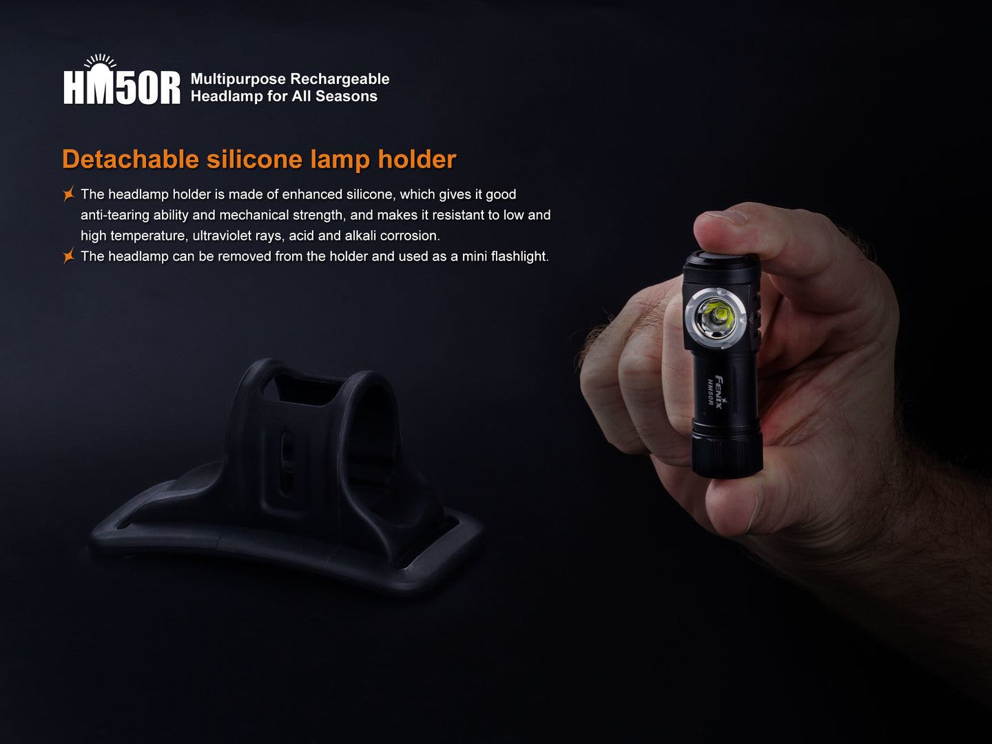 HM50R MULTI-FUNCTIONAL RECHARGEABLE HEADLAMP FOR ALL SEASONS