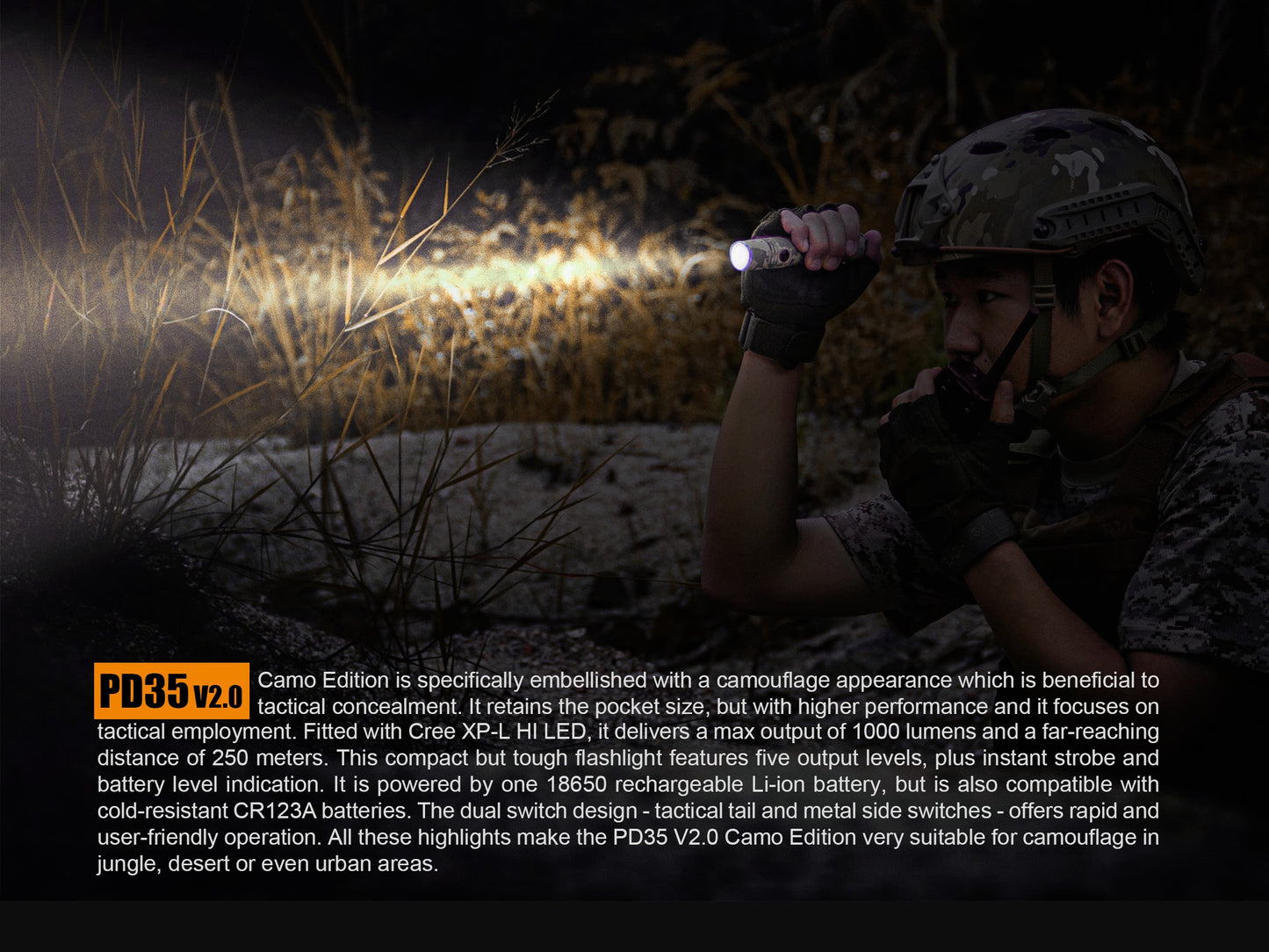 Fenix PD35 Camo Rechareable Flashlight