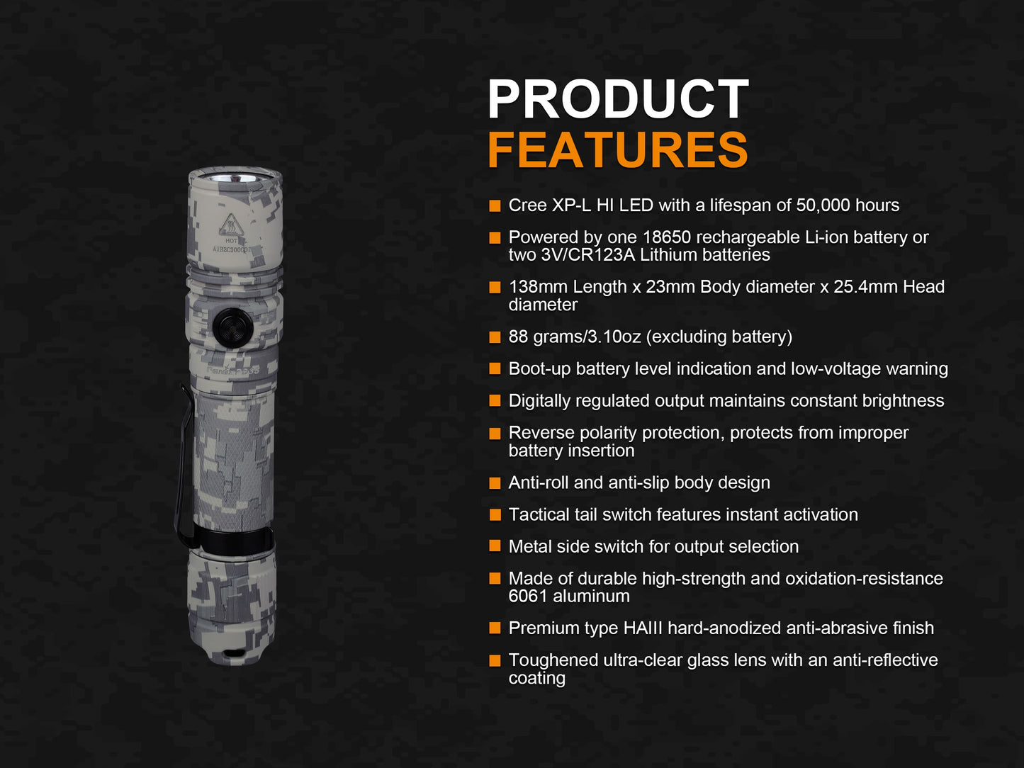 Fenix PD35 Camo Rechareable Flashlight
