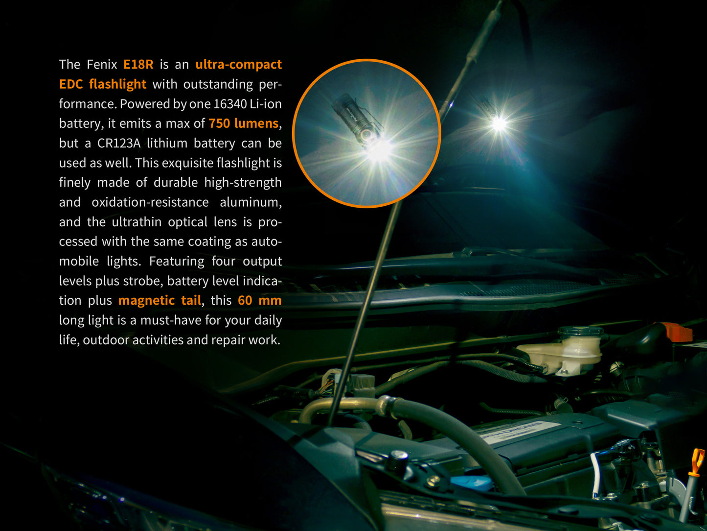 Fenix E18R Portable Rechargeable Flashlight