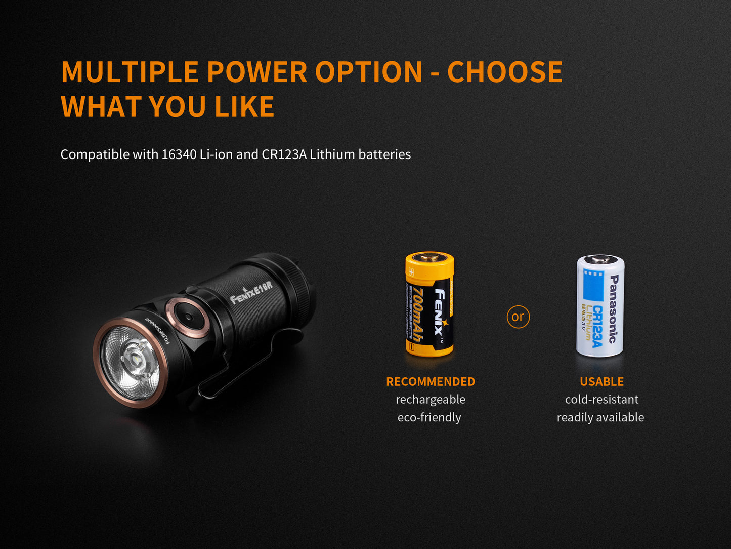 Fenix E18R Portable Rechargeable Flashlight
