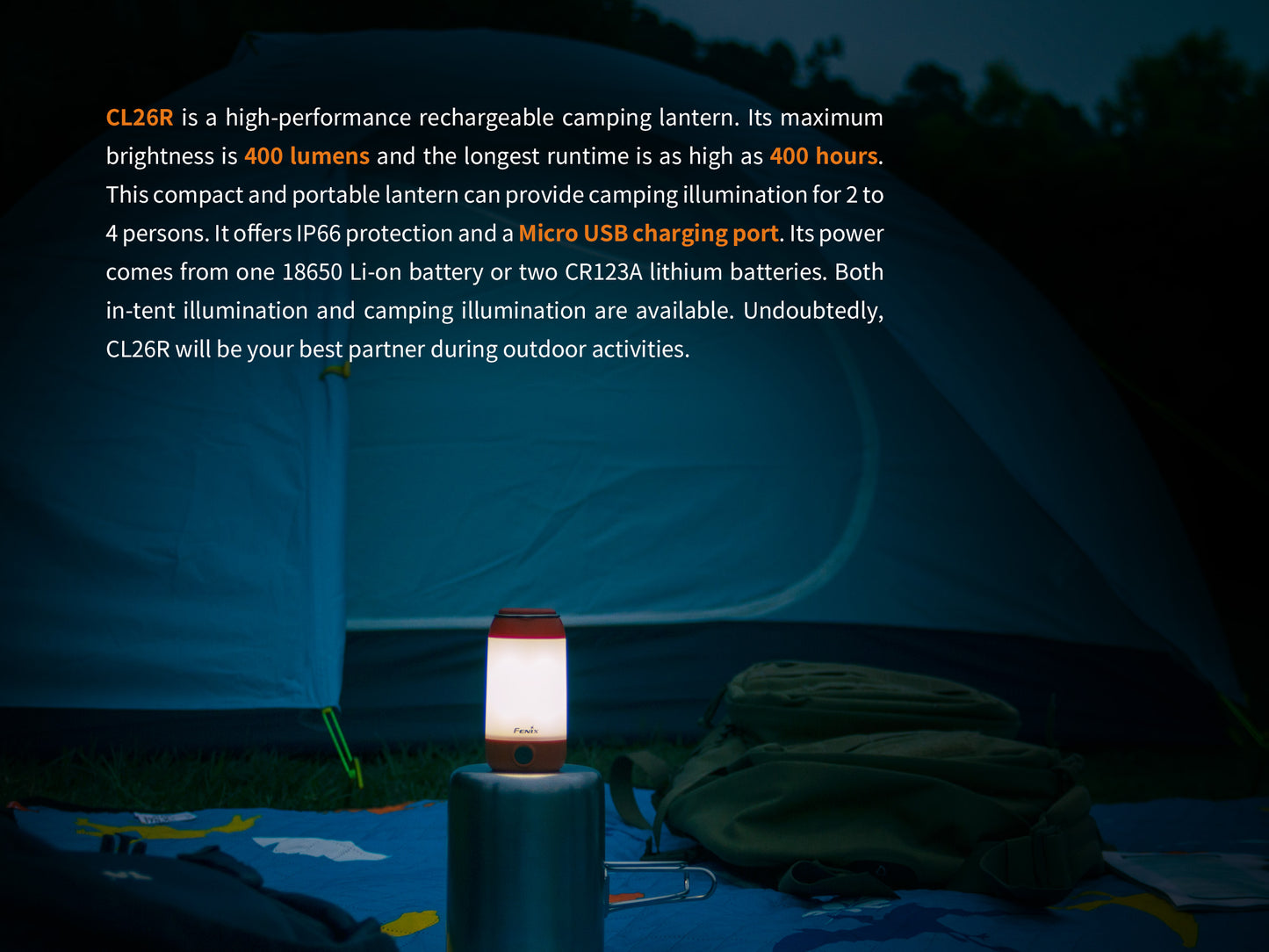 Fenix CL26R High-Performance Rechargeable Camping Lantern