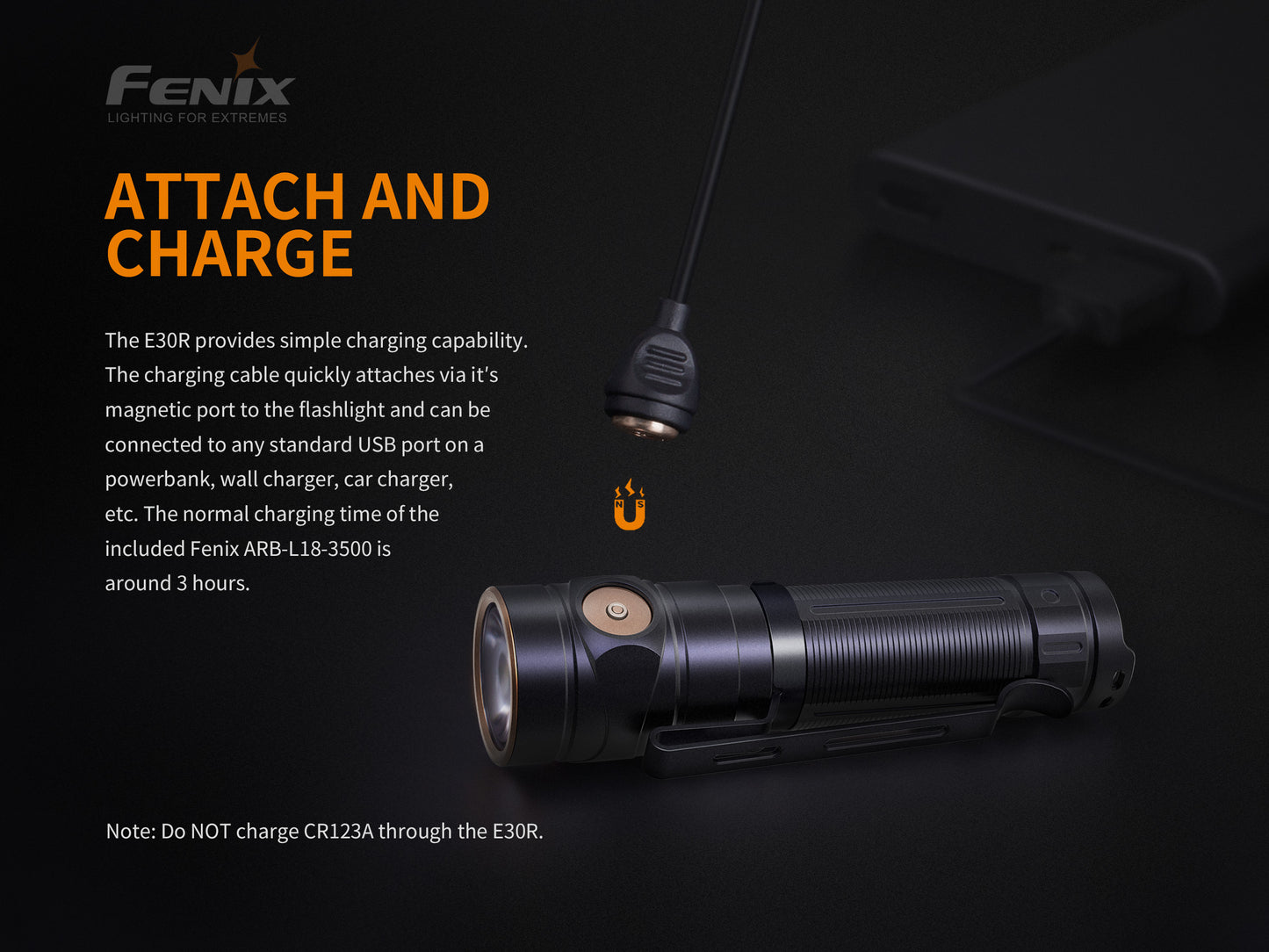 FENIX E30R Magnetic Recharageable Flashlight